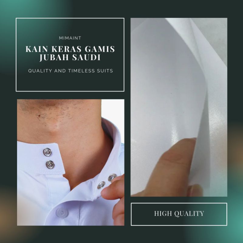 Kain Keras Staflek 750 GSM Full Lem Bulak Balik Gamis Jubah Arab Saudi Lem 2 Sisi Thobe Super Tebal 