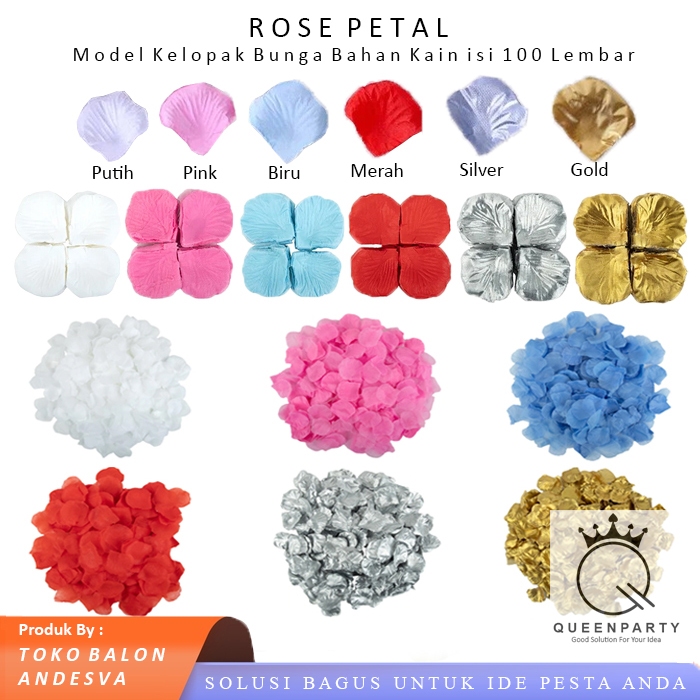Rose Petal / Kelopak Bunga Mawar Imitasi / Kelopak Bunga Kain / Kelopak Bunga Tabur / Bunga Sebar / 