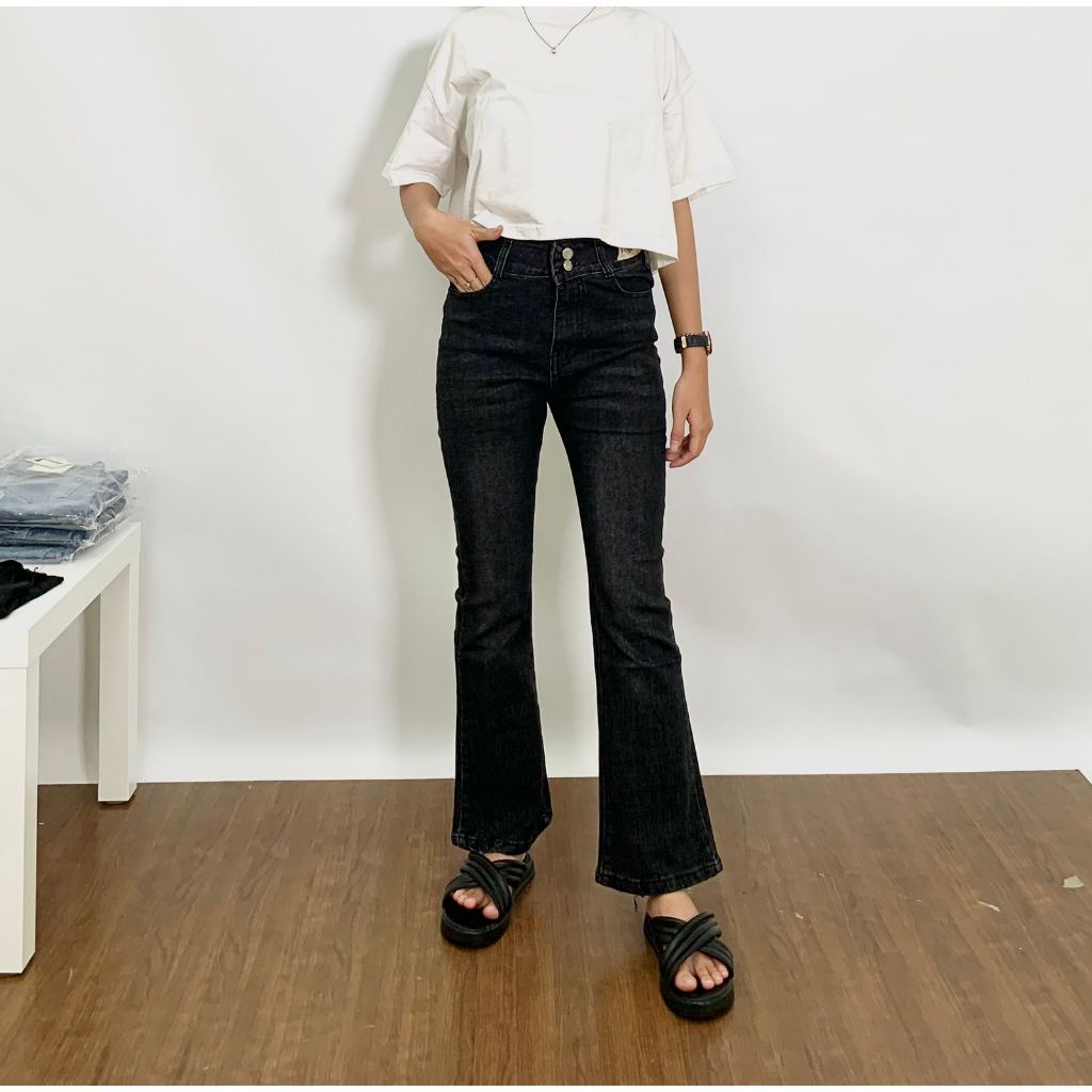 HAZEE - Jolly | Celana Jeans Wanita Cutbray Highwaist Bahan Melar Stretch Premium Impor#1735