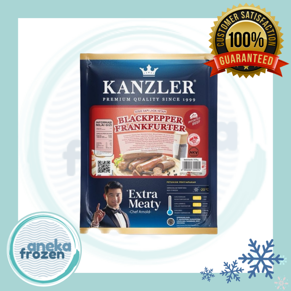 [300gr] KANZLER Blackpepper Frankfurter kanzler sosis black pepper 300 gram aneka frozen malang