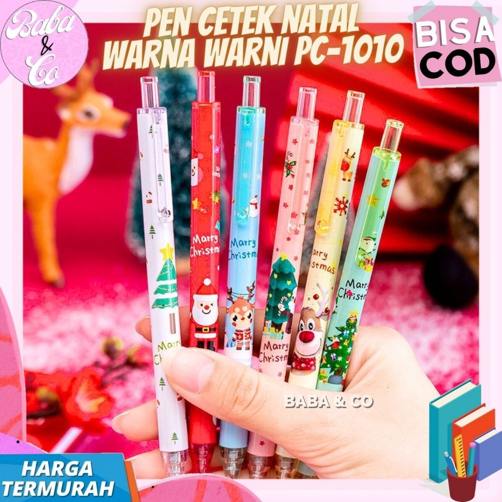

PULPEN NATAL PEN CETEK PC-1010 NATAL CHRISTMAS WARNA WARNI LUCU UNIK PEN KADO NATAL GROSIR MURAH PC-1010