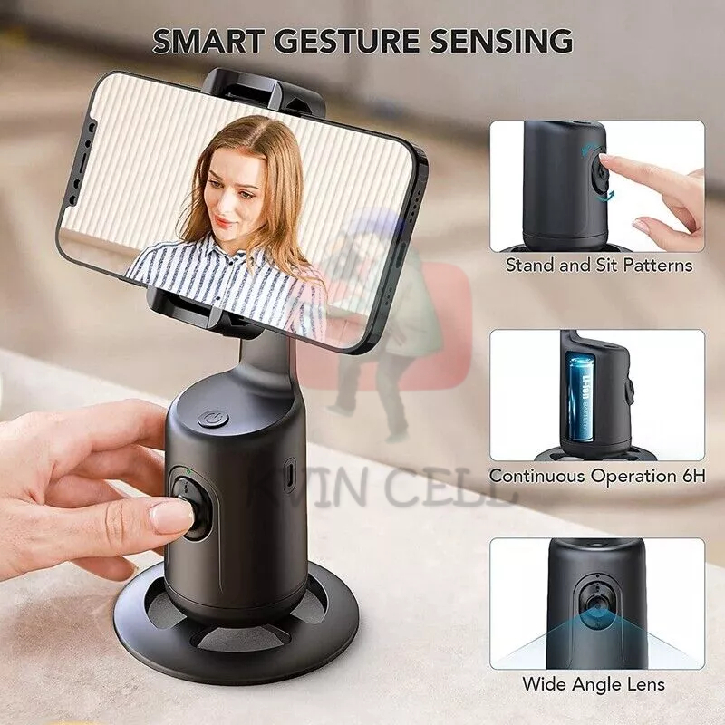 Auto Face Tracking Smart Gimbal Camera Tripod Sensor Handphone Stabilizer 360° Gesture Control Sensor Wajah Muka Pelacak P01-2