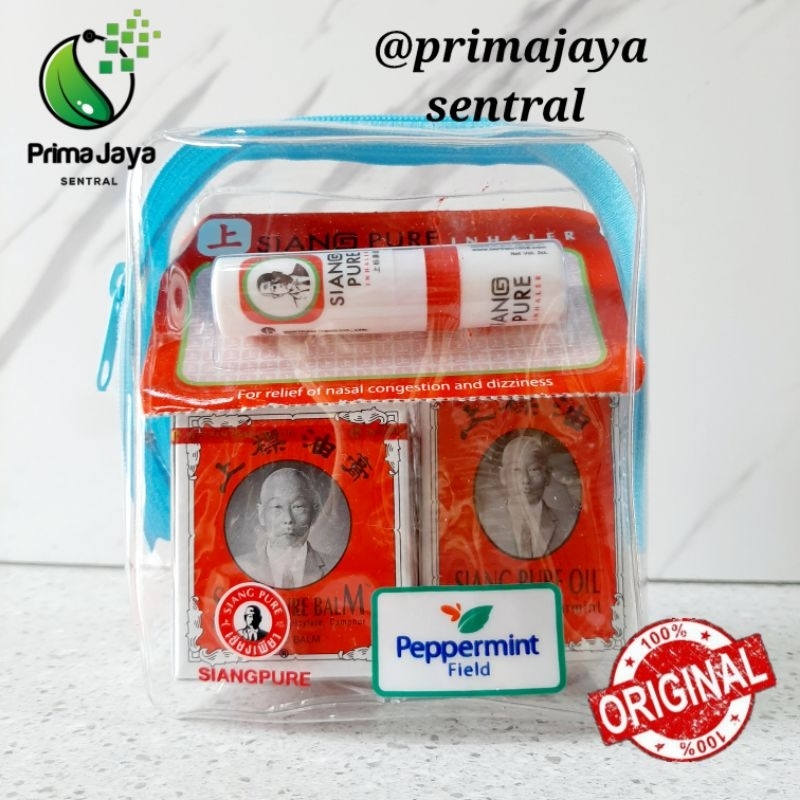 [1PAKET LENGKAP] SIANG PURE / 1 INHELER + 1 BALSEM + 1 MINYAK ANGIN + FREE POUCH / 100% IMPORT SINGA
