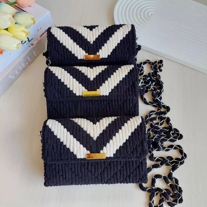 TAS RAJUT KANVAS | Tas Handmade | Tas Rajut