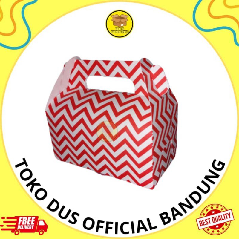 

(ISI 25 PCS) GABLE BOX CETAK MOTIF JIGJAG/BOX KUE/BOX ULANG TAHUN/BOX HAMPERS/BOX TERMURAH LANGSUNG DARI PABRIK.