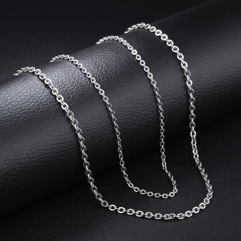 KALUNG PRIA TITANIUM MODEL RANTAI NORI SILVER ANTI KARAT