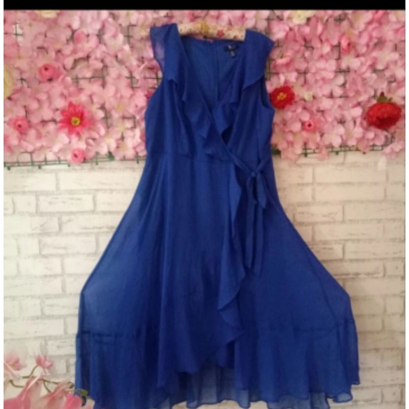 dress rumbai biru big size branded original/dress pesta big size/dress rumbai