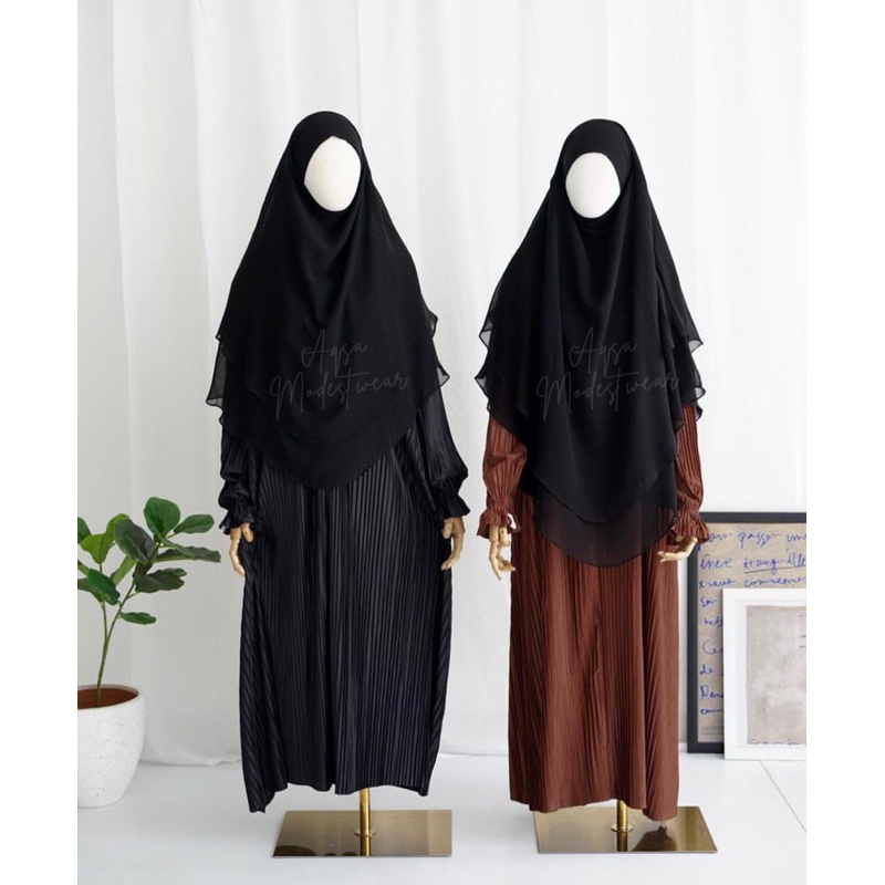 Glam Abaya by Aqsamodestwear Warna Clay BUKAN ALJENNA ELMADINA BYSOFNI BELLEZASH