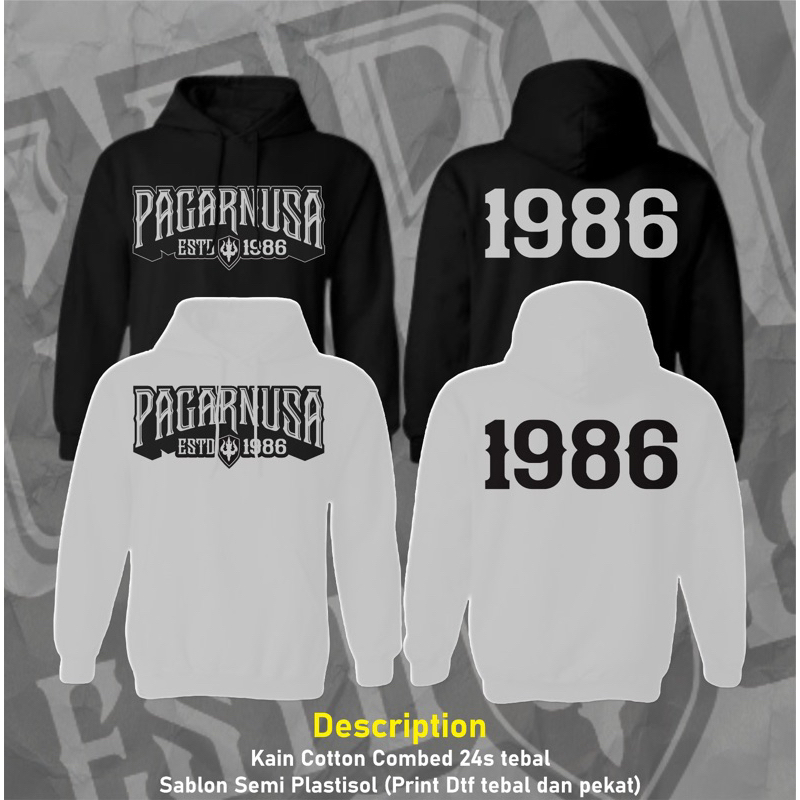 HOODIE PAGAR NUSA PAGAR NUSA ESTD 1986 - JAKET PAGAR NUSA TERBARU - JAKET DESAIN TRISULA - JAKET HOO