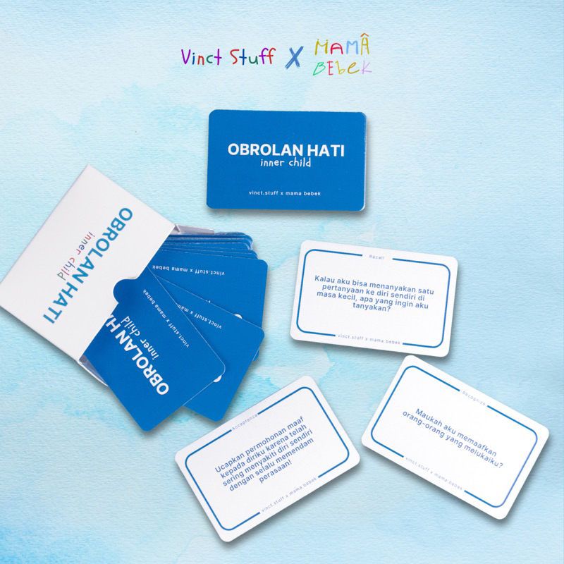 Obrolan Hati Inner Child SPECIAL COLLAB VINCT STUFF x MAMA BEBEK - Kartu Deep Talk - Kartu Self Talk