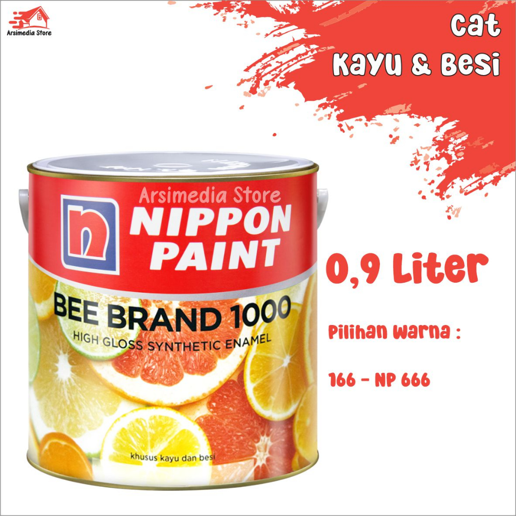 

Cat Kayu & Besi Nippon Bee Brand 1000 0,9 Lt / Liter (Warna 166 - NP 666)