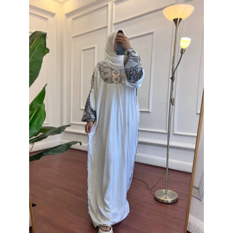 Kaftan putih motif ORI by ANJANI STORE