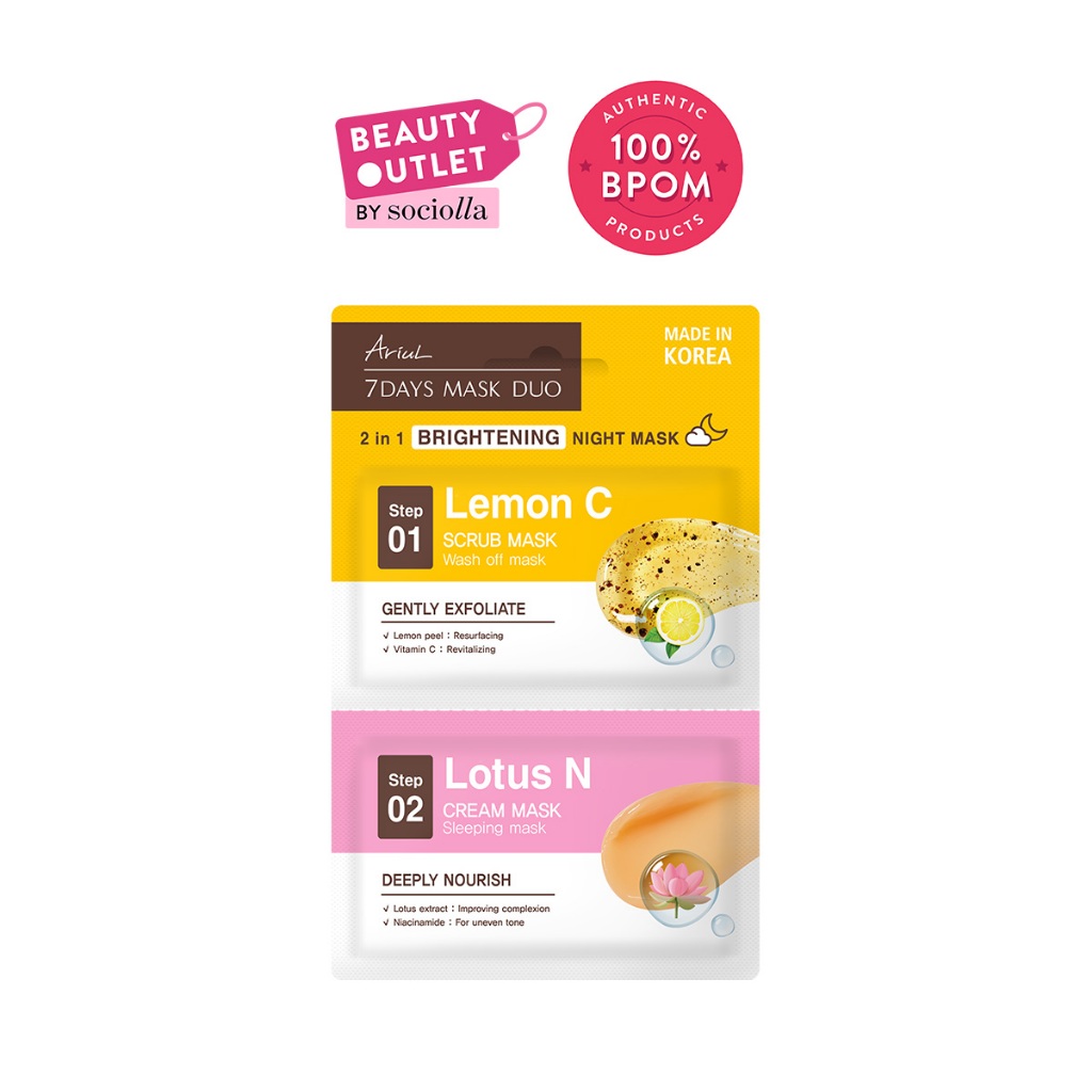 [ Clearance Sale] Ariul 7Days Mask Duo 2 in 1 Brightening Night Mask - Edit by Sociolla