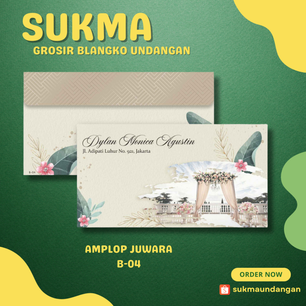 

AMPLOP KONDANGAN NIKAH MURAH JUWARA B-04 50 PCS UKURAN TANGGUNG | SUKMA UNDANGAN