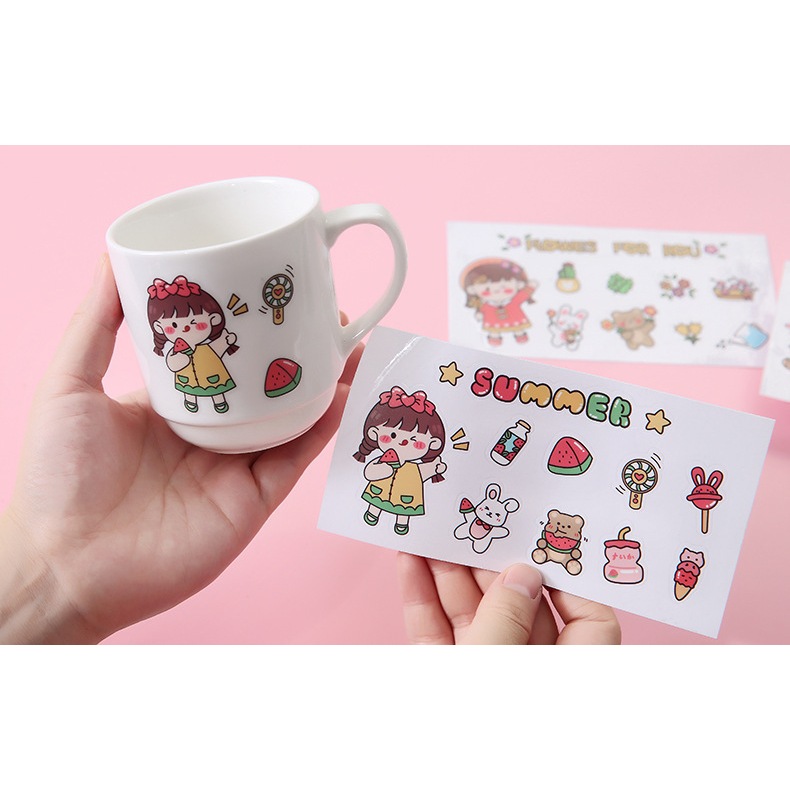 

Stiker Lucu 2D Viral Anti air Aksesoris Tempelan Botol Minum Buku Bottle Kulkas Sticker