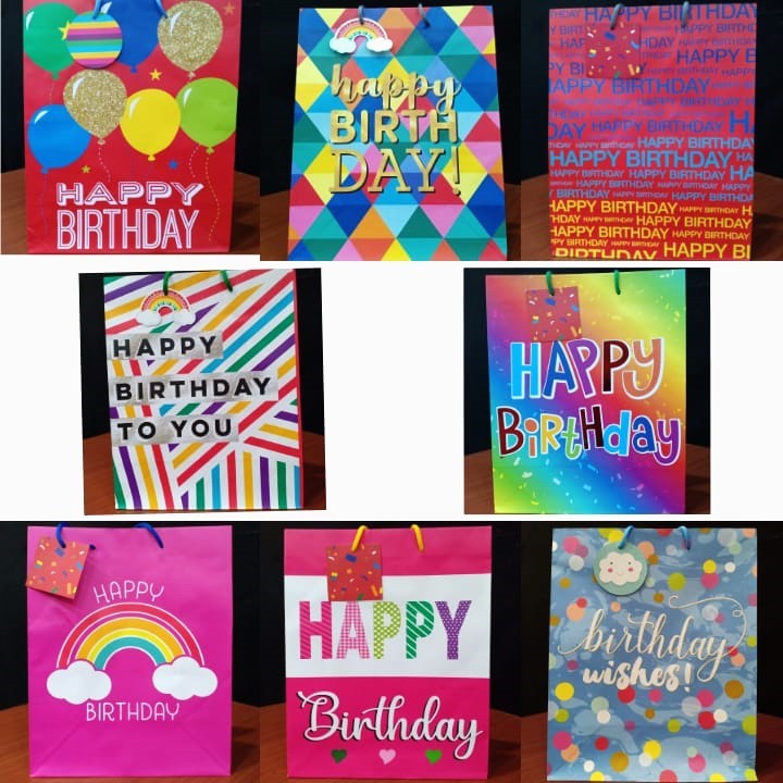 

ANNYEONG HASEYO GIFT SHOP | Paper Bag - Tas Kertas Kado | Birthday - Ulang Tahun | 26.5 cm x 13,5 cm x 32,5 cm
