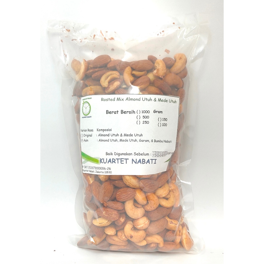 

1000gr Mix Roasted Almond Utuh dan Mede / Cashew Utuh Varian Rasa Original Kacang Snacks Nut Cemilan