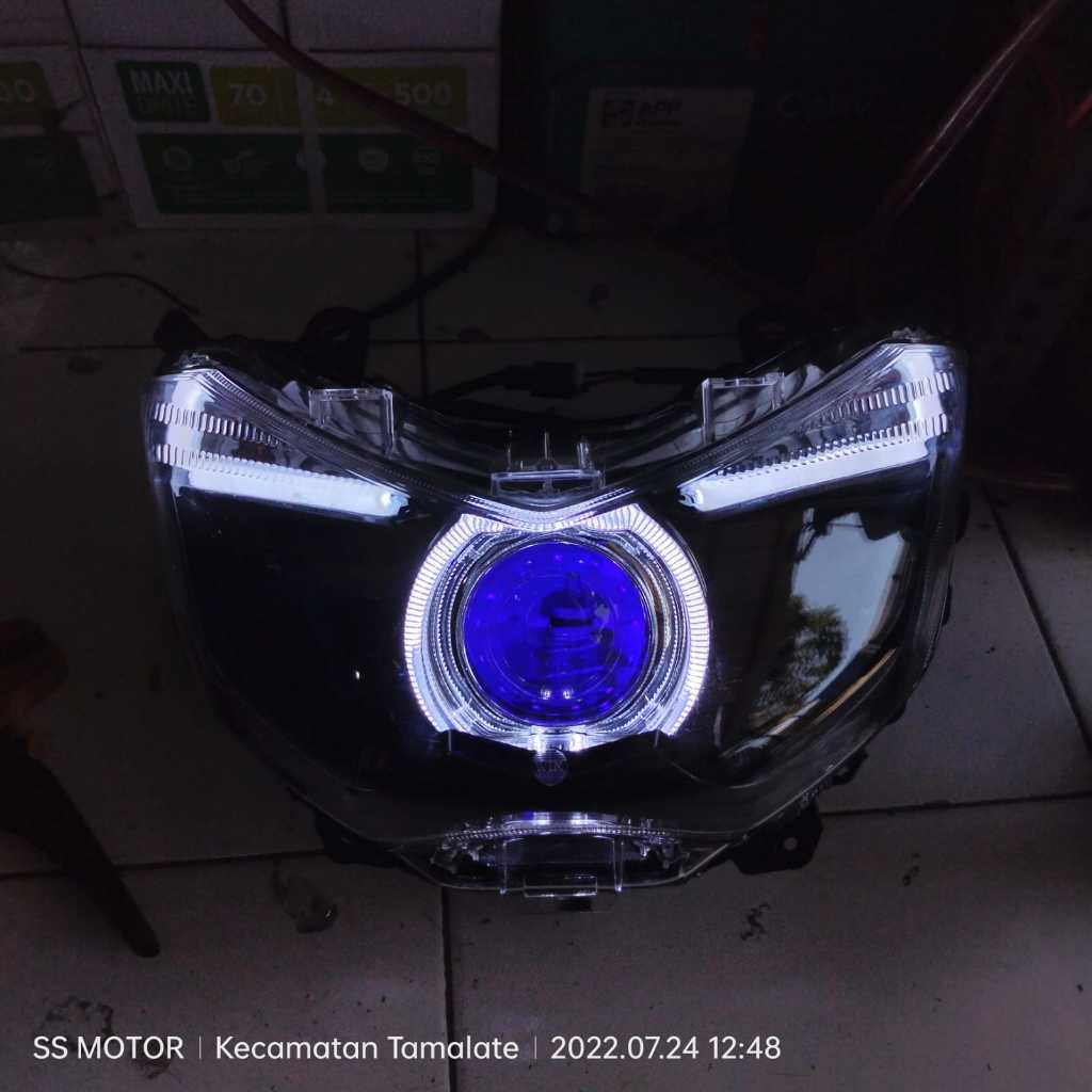 HEADLAMP / LAMPU DEPAN CUSTOM PROJIE BILED VAHID LAMPU DEPAN NMAX OLD / LAMA ALIS RGB AES HURACAN
