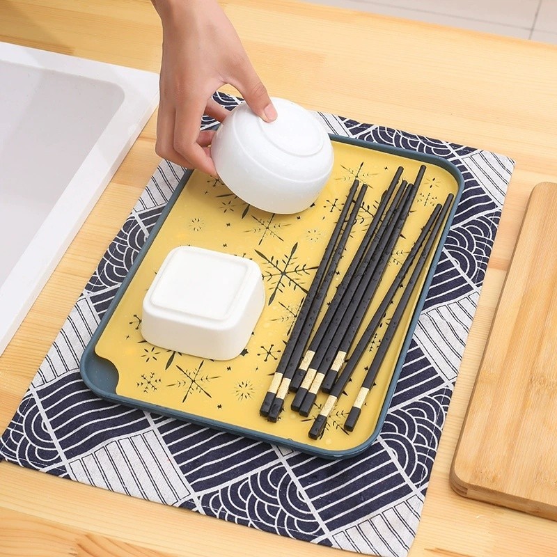 MH - nampan plastik 2 lapis pengering - tray gelas - tirisan serbaguna NP02