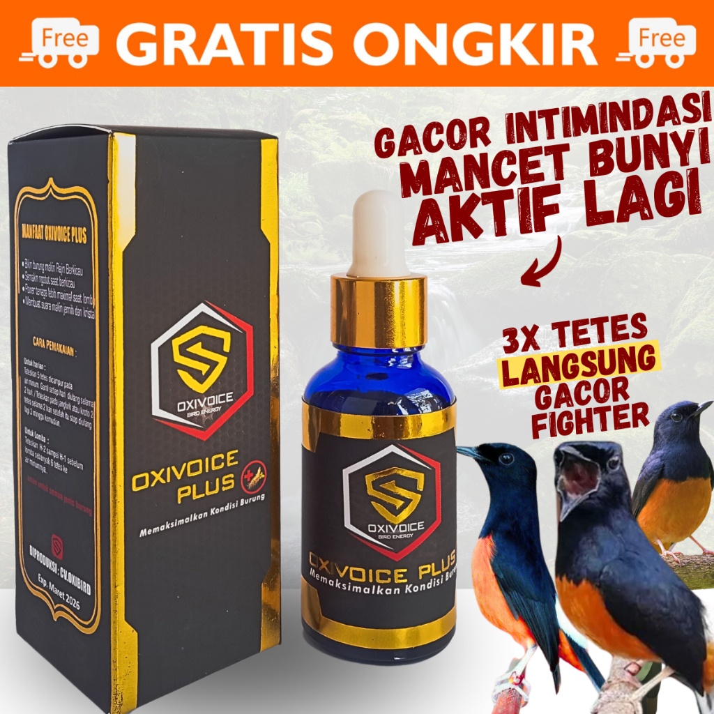 OXIVOICE OXYVOICE OXIVOICE PLUS ORIGINAL VITAMIN OBAT BURUNG MURAI INSTAN GACOR VITAMIN DOPING CAIR 