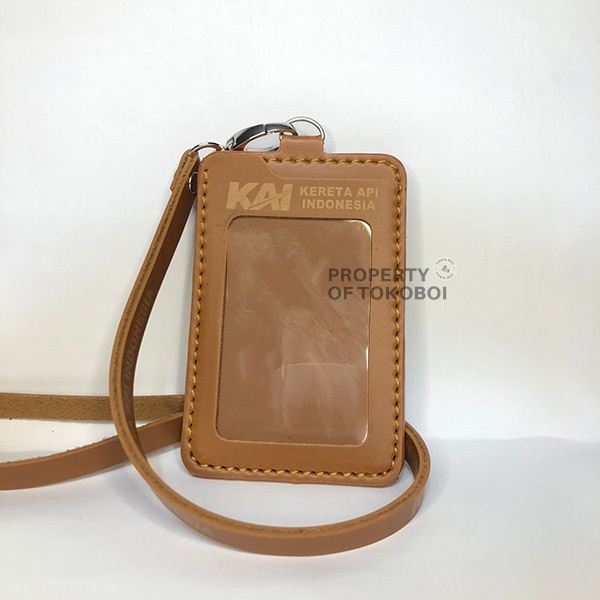 Tempat Id Card Gantung Tali BANK DKI / Id Card Holder BANK DKI / Dompet Kulit Gantung BANK DKI
