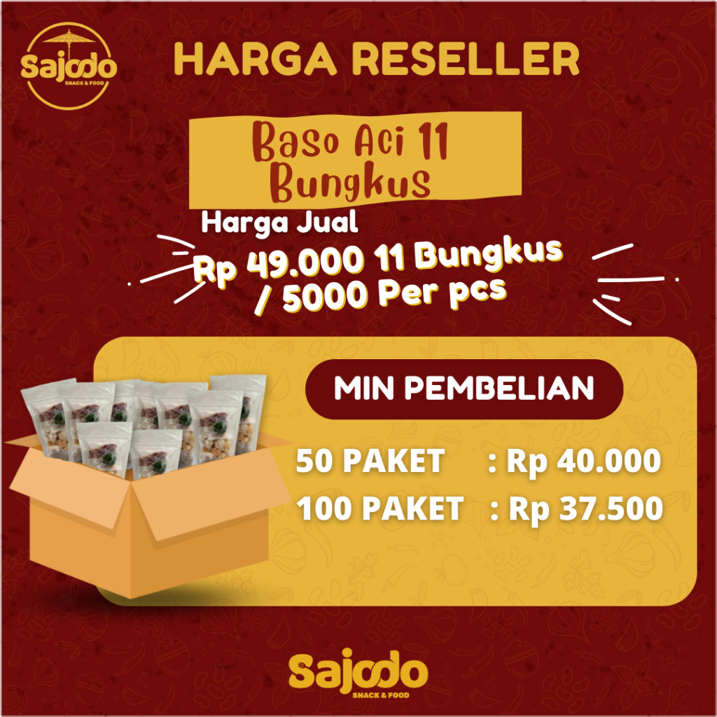 

PAKET RESELLER BASO ACI 11 BUNGKUS