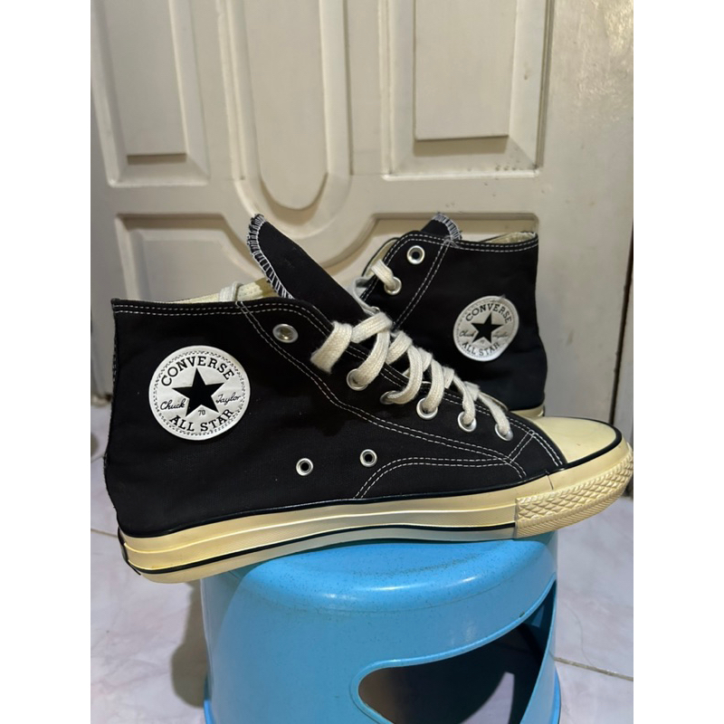 converse 70s high black white second tanpa box