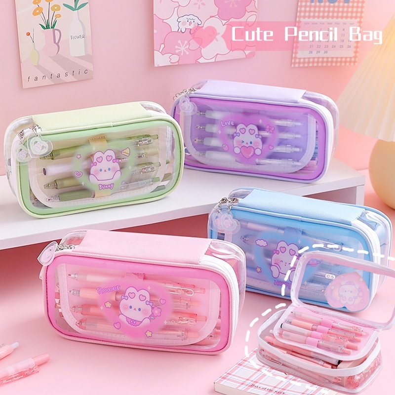 

Korea Lucu Pensil Case Transparan Matte Kapasitas Besar Tahan Air Tas Pulpen Untuk Kotak Penyimpanan Alat Tulis Siswa