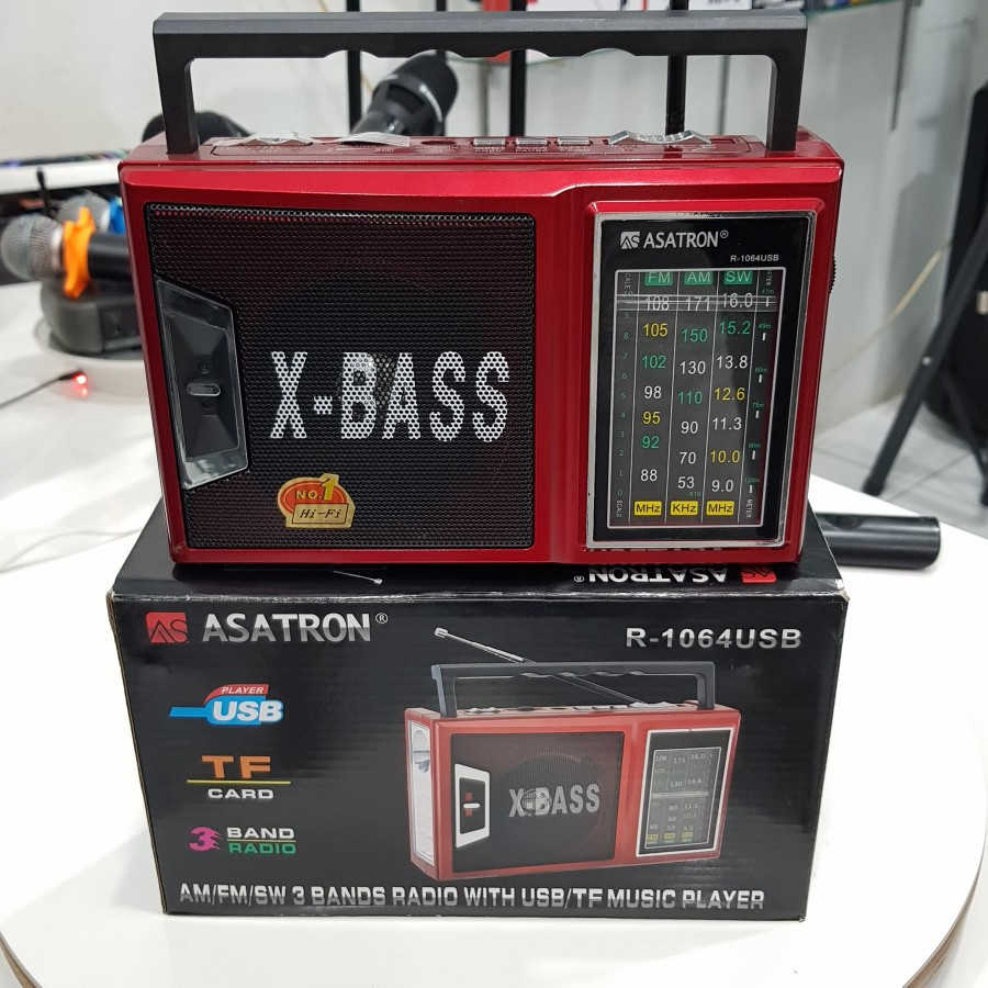 Radio Jadul Portable ASATRON R-1064USB MP3 X-BASS AM/FM/SW 3BAND