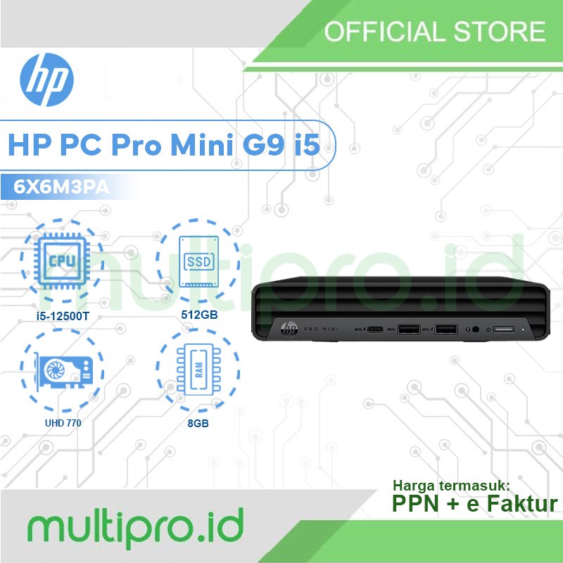PC HP Pro Mini 400 G9 i5-12500T 8GB 512GB SSD WIN11H 6X6M3PA