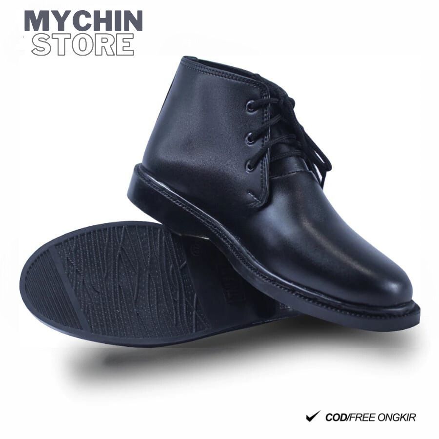 Terbaru Sepatu Kulit Pantofel Pria Sepatu Pdh Satpam Security Tni Polri Hitam Tali