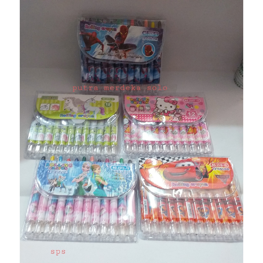 

Crayon Putar 12 Warna Pendek , Mini Karakter merk SPS