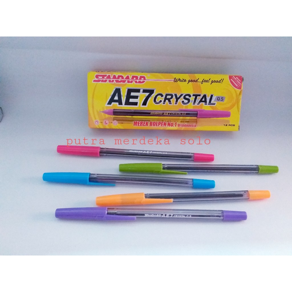 

Ballpoint, Bolpen, Pulpen Standard AE-7 Crystal 0.5 mm