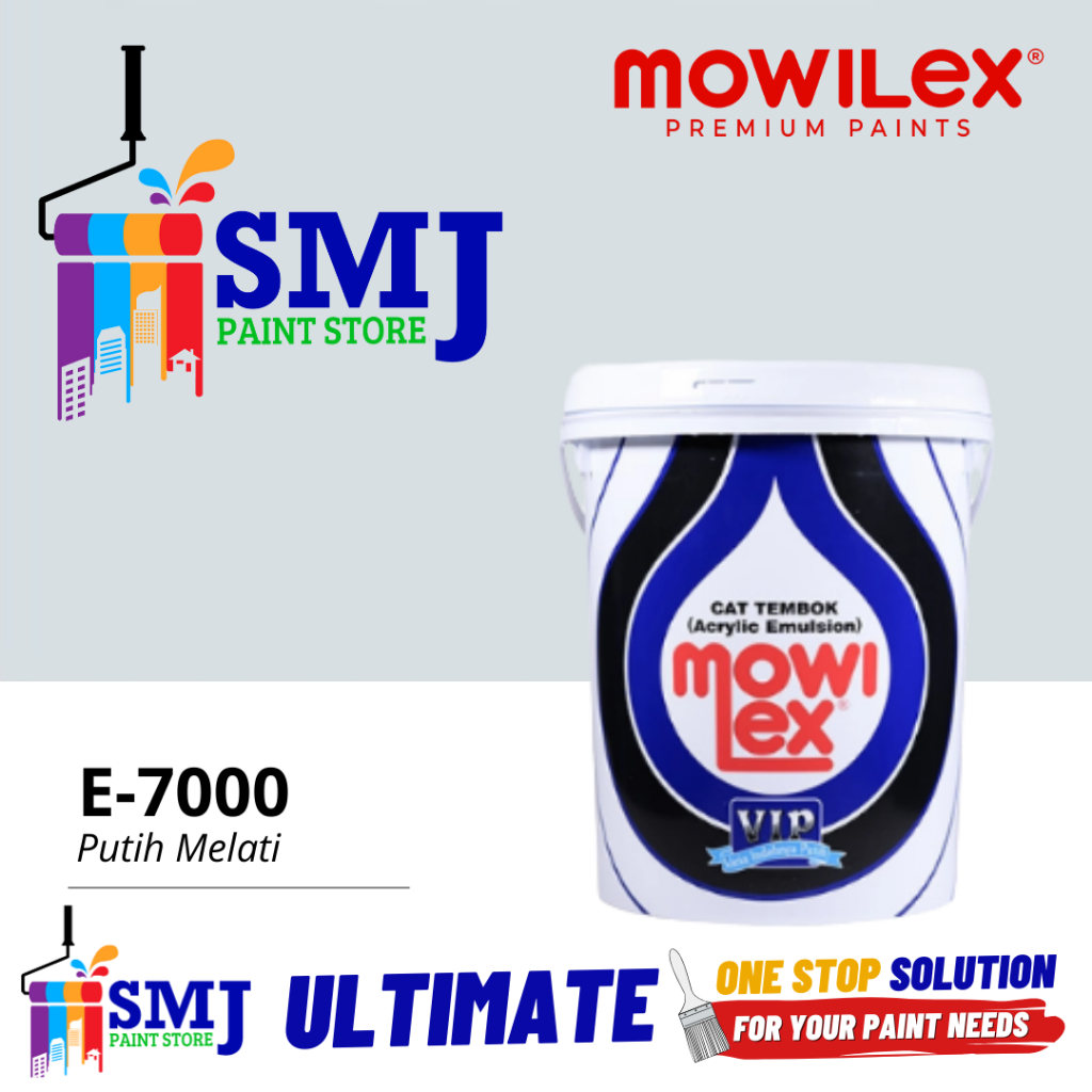 Cat Tembok Interior MOWILEX EMULSION Warna Putih Melati E7000 TINTING 2,5L