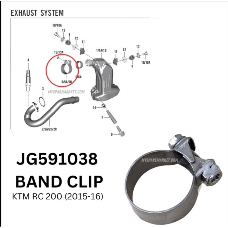 KLEM CLAMP SAMBUNGAN KNALPOT KTM DUKE 200 DAN RC 200 PAKING KNALPOT KTM DUKE RC