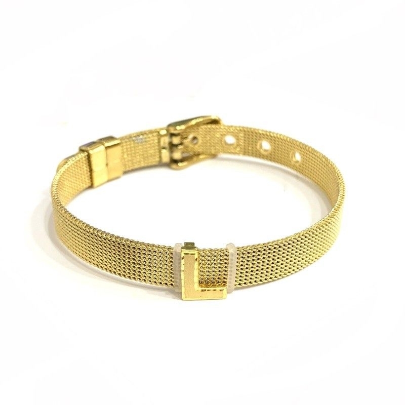Gelang Gesper Liontin Inisial Huruf L Koleksi Josean Elegant Emas Asli