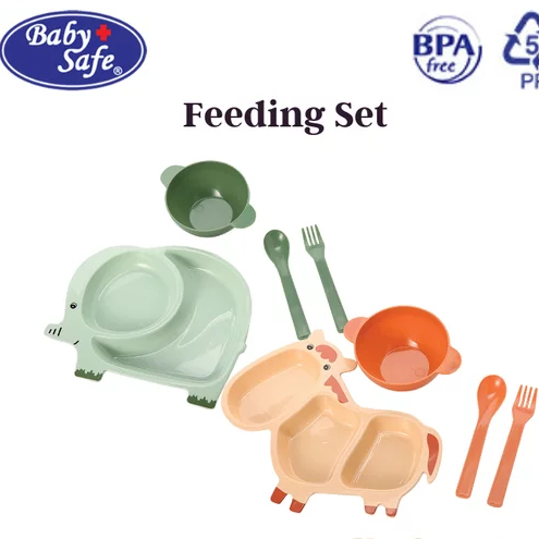 Baby Safe FS802 FS801 Feeding Set piring mangkok sendok anak