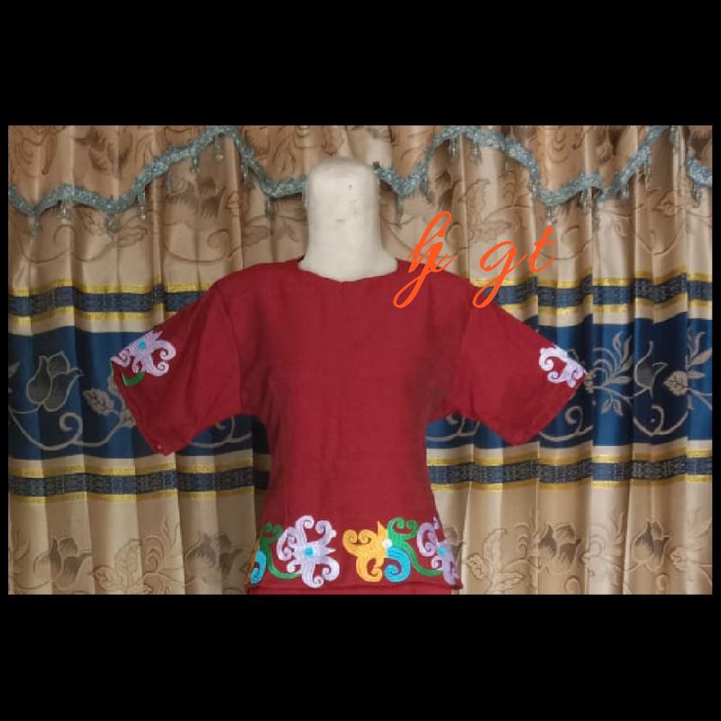 BAJU BLUS MOTIF CUMI ADAT KALIMANTAN KUALITAS PREMIUM