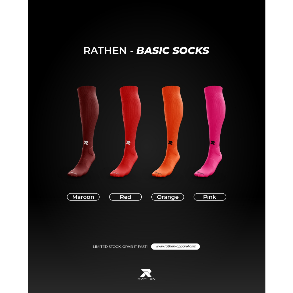 RATHEN - Basic Socks Dark Green / Kaoskaki Bola Hijau Gelap