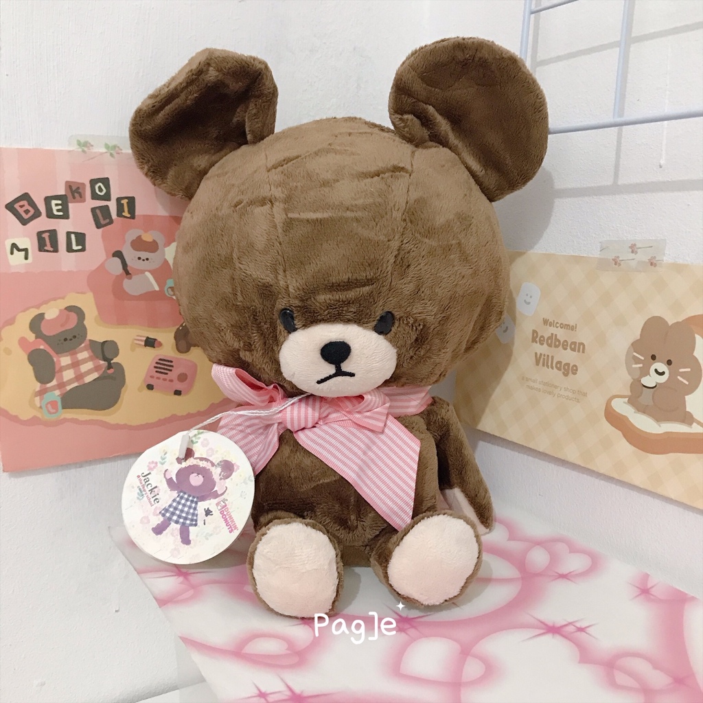 Jackie the bears school x Dunkin [New tag, minor Minus] - Plush Doll Boneka