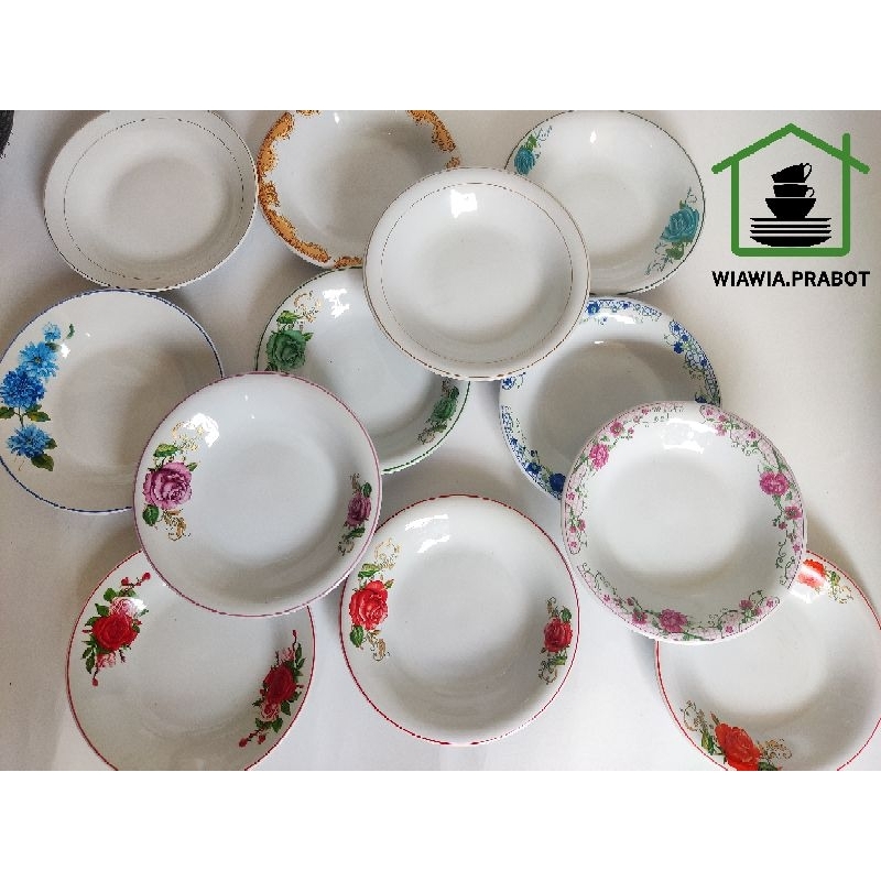 piring rose prasmanan 9 inc piring keramik porselen piring makan piring bunga piring rosse merah