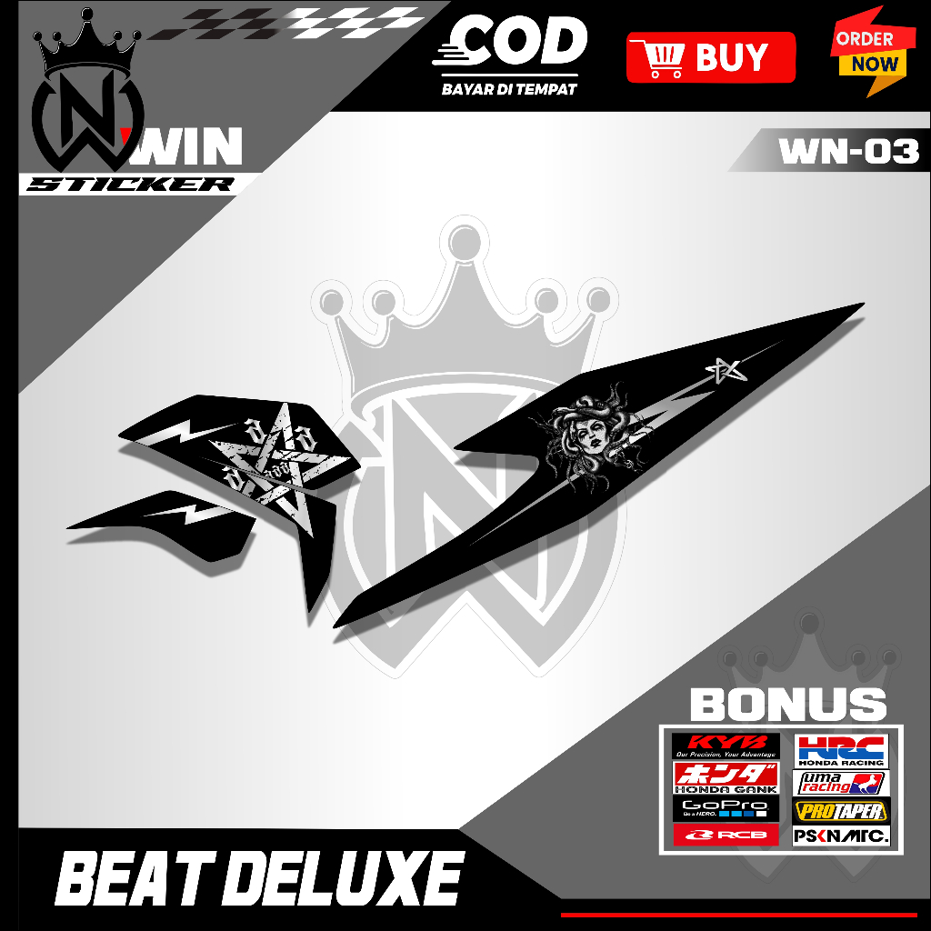 Striping Motor Transparan Beat Deluxe - Striping Motor Beat 2020,2021,2022 Medusa - Striping Beat 20