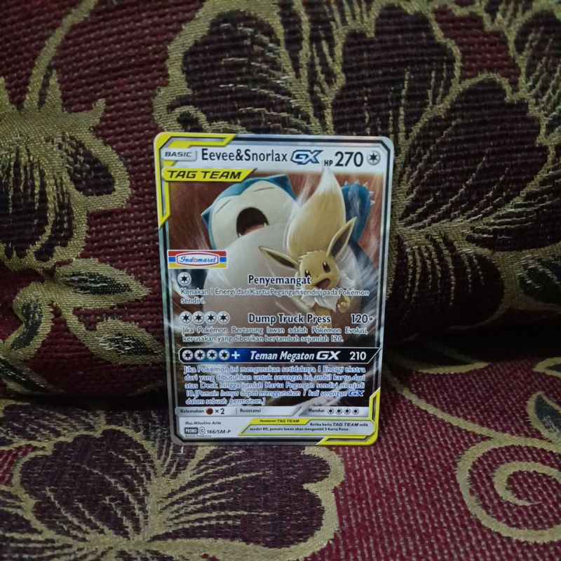 Kartu Pokemon Indonesia - Eevee & Snorlax GX Tag Team Promo Indomart