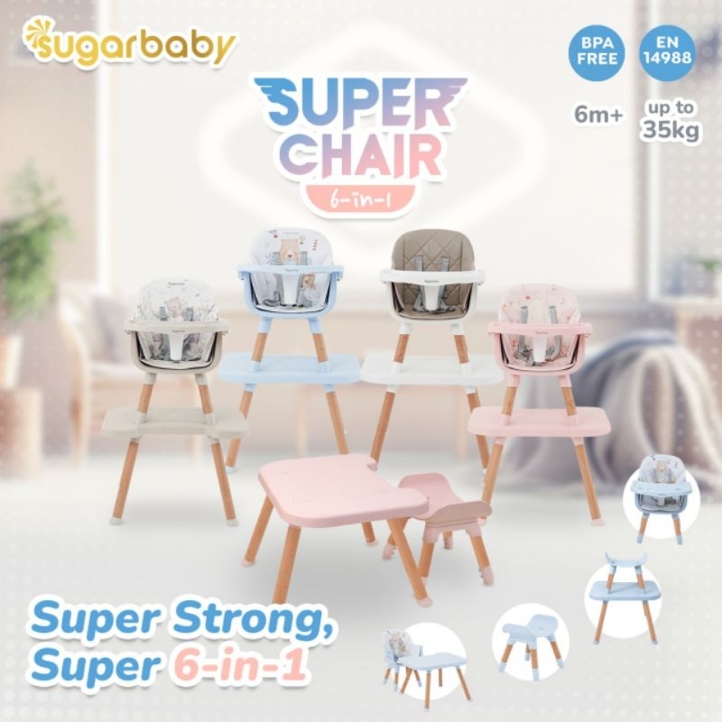 SUGAR BABY SUPER Chair / Convertible Baby High Chair 6in1 / Kursi Makan Sugar Baby 6in1