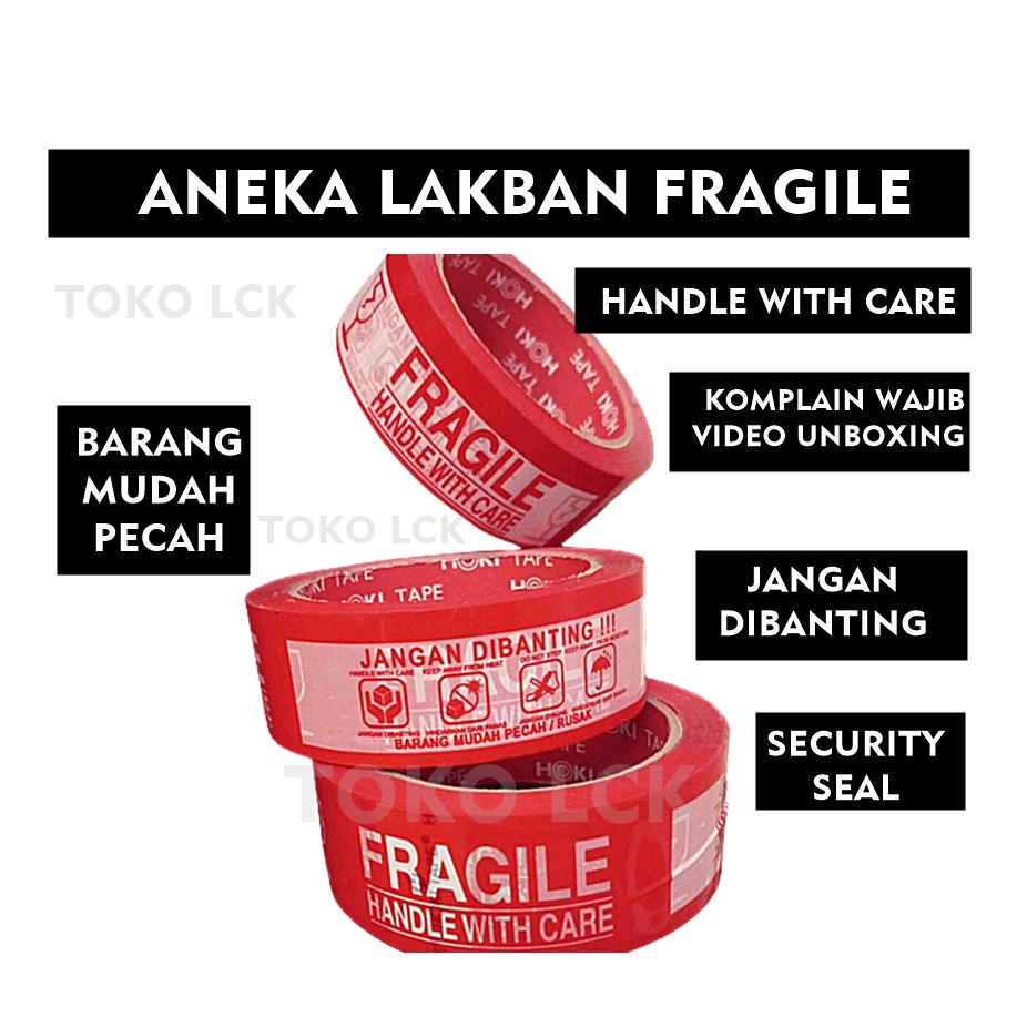

Aneka Fragile Merah Putih Video Unboxing Jangan dibanting 36mm 45mm 35 90 140 meter yard