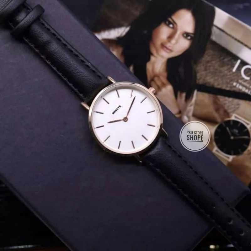 MIRETE Jam Tangan Wanita Tali Kulit Mirete Original Analog Bestseller