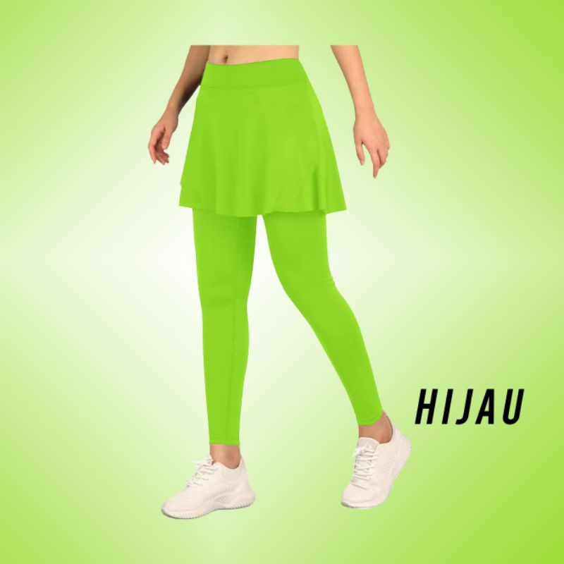 Legging Rok Senam Wanita/Celana Rok Senam Bahan Spandex Super/Bawahan Baju Senam Rok Payung