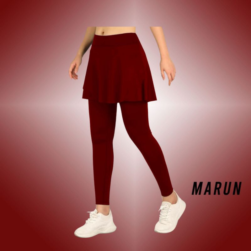 gtr Legging Rok Senam Wanita/Celana Rok Senam Bahan Spandex Super/Bawahan Baju Senam Rok Payung