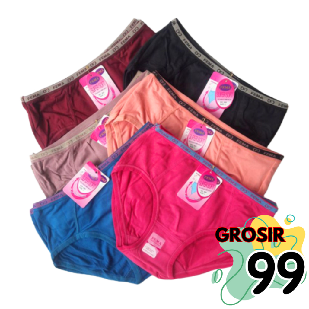 PAKET 12Pcs Celana Dalam CD Wanita Cewek IMPOR Fema SIZE M L XL XXL