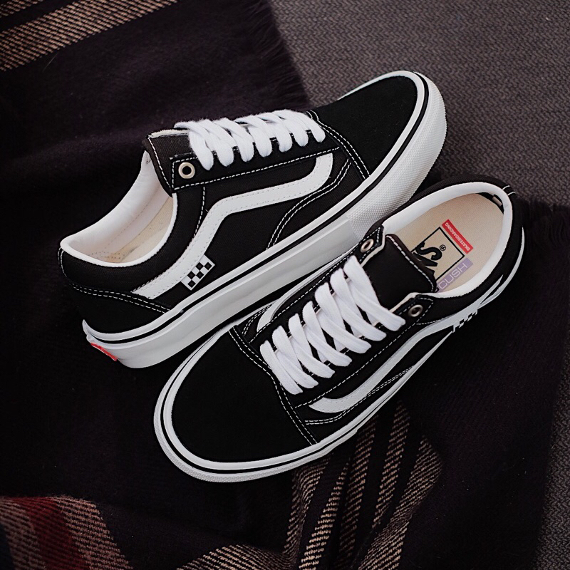 Sepatu Vans Old Skool Pro Skate Black White 100% ORIGINAL RESMI